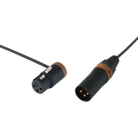 Cable Techniques 12" Premium R/A XLR-3F to 3M Straight Mic Cable, Brown Caps