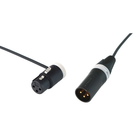 Cable Techniques 12" Premium R/A XLR-3F to 3M Straight Mic Cable, White Caps