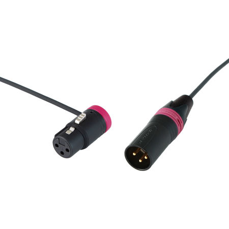 Cable Techniques 24" Premium R/A XLR-3F to 3M Straight Mic Cable, Purple Caps