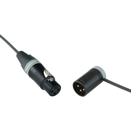 Cable Techniques 24" Premium Straight XLR-3F to 3M R/A Mic Cable, Gray Caps