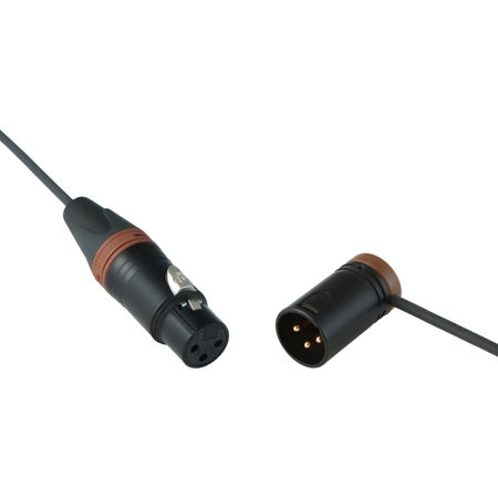 Cable Techniques 24" Premium Straight XLR-3F to 3M R/A Mic Cable, Brown Caps