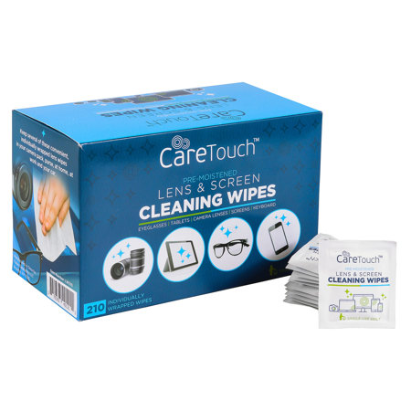 Care Touch Lens Screen Cleaning Wipes, 210 Individually Wrapped Wipes