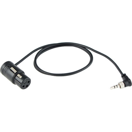 Cable Techniques 18" Molded Mini 3.5mm TRS Right Angle to Low-Profile XLR-3F Line Input Cable for Sennheiser SK 100 G4/G3 Camera-Mount Receiver
