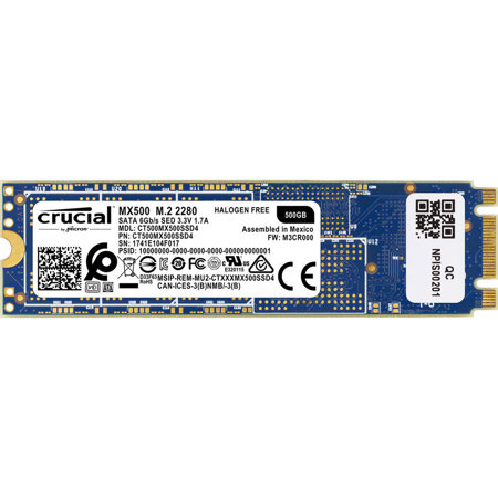Crucial MX500 500GB M.2 Type 2280 Internal SSD, SATA III 6Gb/s