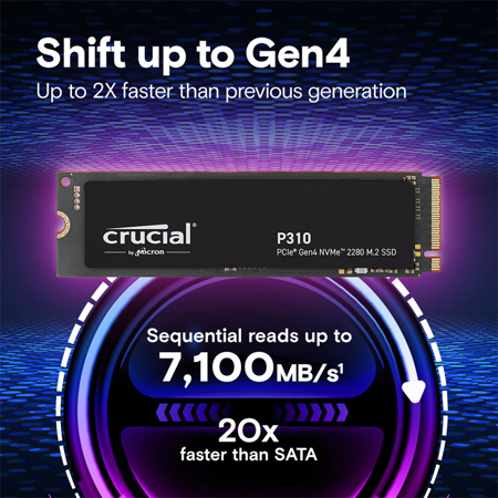 Crucial P310 NVMe PCIe Gen4 x4 M.2 2280 Internal Gaming SSD - Adorama