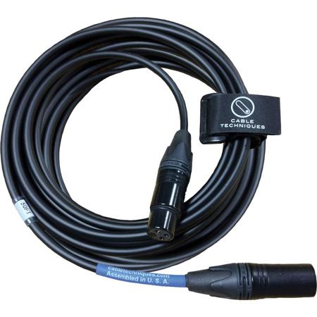 Cable Techniques 50' Neutrik XX Series XLR 3-pin Canare L4E6S Premium Microphone Cable, Gold Pin / Black