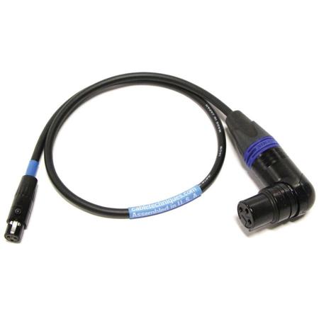 Cable Techniques 18" Neutrik XX Series XLR-3F RA to TA3F Balanced UCR Receiver Cable, Blue