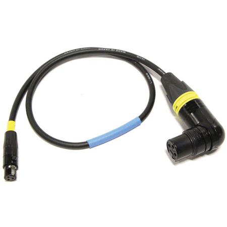 Cable Techniques 18" Neutrik XX Series XLR-3F RA to TA3F Balanced UCR Receiver Cable, Yellow