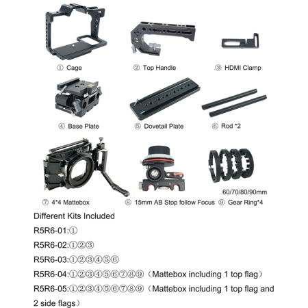 Came-TV Camera Cage Kit with Base Plate and Dovetail Plate for Canon EOS R5 & R6