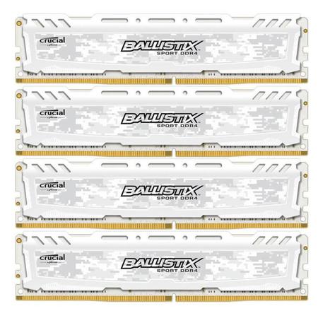 Ballistix Sport LT 64GB (4x 16GB) 288Pin Memory Module, White