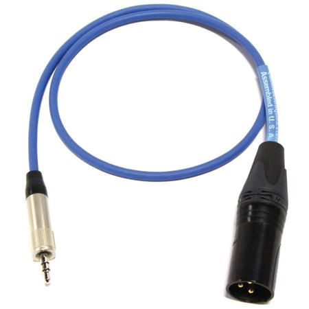 Cable Techniques 12" 3.5mm TRS Locking to XLR-3M Output Cable, Blue