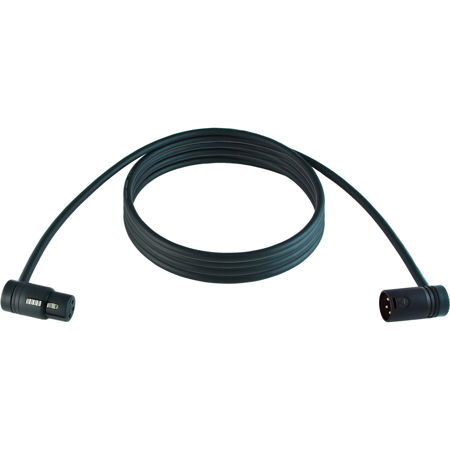 Cable Techniques 25' Premium Low Profile Right-Angle XLR-3F to XLR-3M Mogami W2893 Microphone Cable, Black Caps