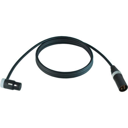 Cable Techniques 10' Premium Low Profile Right-Angle XLR-3F to XLR-3M Straight Mogami W2893 Microphone Cable, Gray Cap/Ring