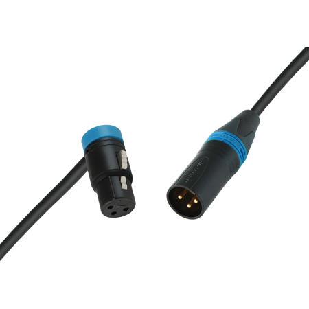 Cable Techniques 10' R/A XLR-3F to 3M Straight Mogami W2893 Mic Cable, Blue Cap