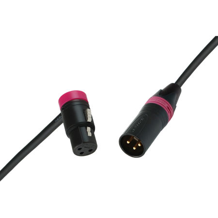Cable Techniques 10' R/A XLR-3F to 3M Straight Mogami W2893 Mic Cable,Purple Cap