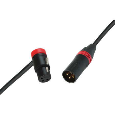 Cable Techniques 10' R/A XLR-3F to 3M Straight Mogami W2893 Mic Cable, Red Cap
