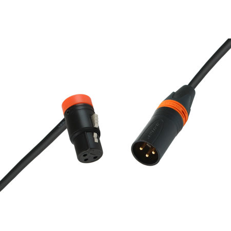 Cable Techniques 15' R/A XLR-3F - 3M Straight Mogami W2893 Mic Cable, Orange Cap