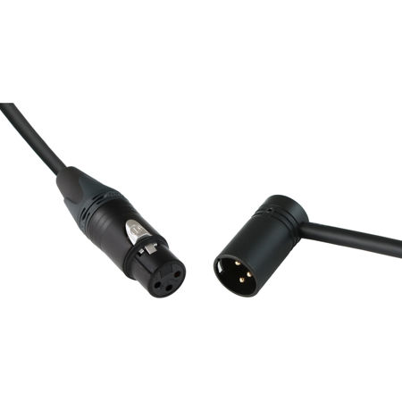 Cable Techniques 15' Straight XLR-3F to 3M R/A Mogami W2893 Mic Cable, Black Cap