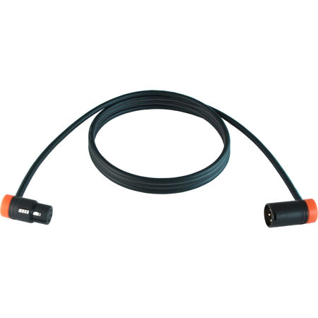 Cable Techniques 10' Premium Low Profile Right-Angle XLR-3F to XLR-3M Mogami W2549 Microphone Cable, Orange Caps