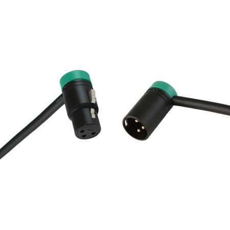Cable Techniques 15' R/A XLR-3F to XLR-3M Mogami W2549 Mic Cable, Green Caps