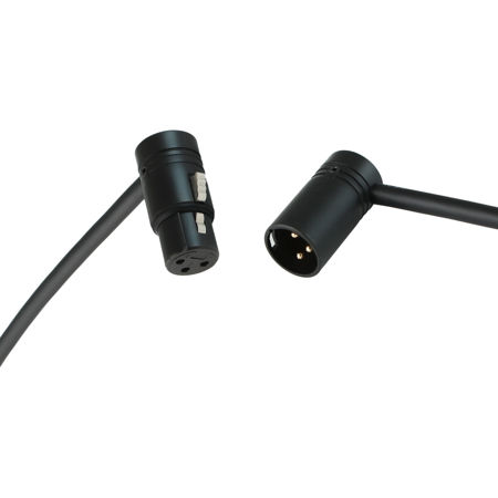 Cable Techniques 25' R/A XLR-3F to XLR-3M Mogami W2549 Mic Cable, Black Caps