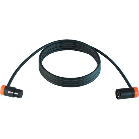 Cable Techniques 25' Premium Low Profile Right-Angle XLR-3F to XLR-3M Mogami W2549 Microphone Cable, Orange Caps