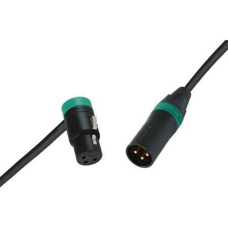 Cable Techniques 3' R/A XLR-3F to 3M Straight Mogami W2549 Mic Cable, Green Cap