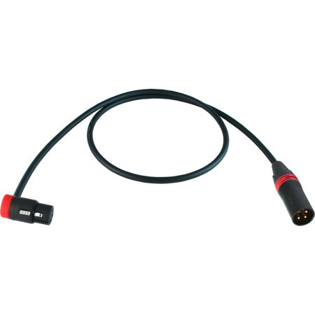 Cable Techniques 3' R/A XLR-3F to 3M Straight Mogami W2549 Mic Cable, Red Cap