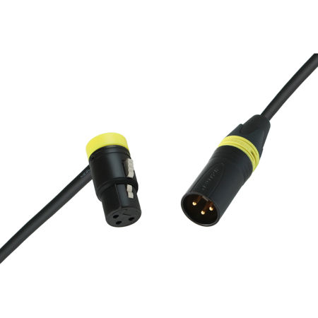 Cable Techniques 3' R/A XLR-3F to 3M Straight Mogami W2549 Mic Cable, Yellow Cap