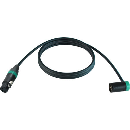 Cable Techniques 15' Premium Low Profile Straight XLR-3F to XLR-3M Right-Angle Mogami W2549 Microphone Cable, Green Cap/Ring