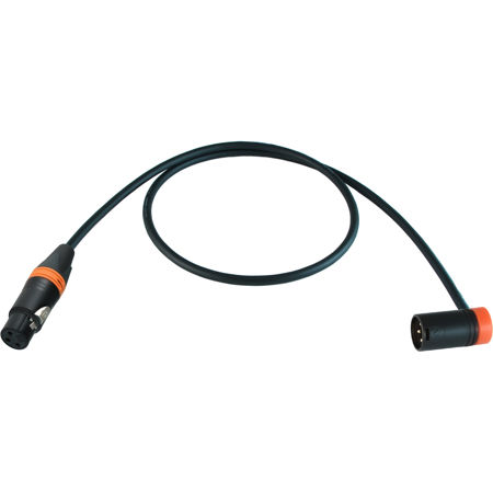 Cable Techniques 3' Premium Low Profile Straight XLR-3F to XLR-3M Right-Angle Mogami W2549 Microphone Cable, Orange Cap/Ring