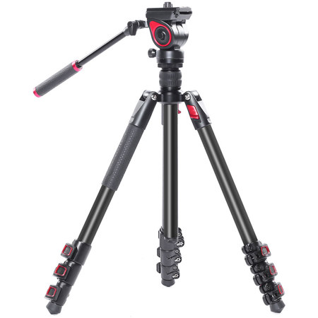 Came-TV TP-801A 4-Section Aluminum Video Tripod with Fluid Head Max
