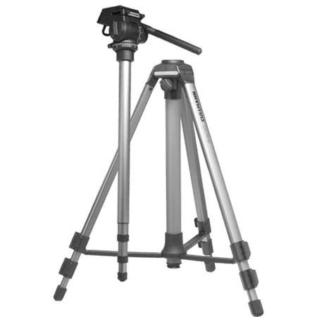 Cullmann CU3400 Universal Video Tripod with Removable Monopod Center Column & Pan Head with Quick Release, Maximum Height 59", Supports 7 lbs.