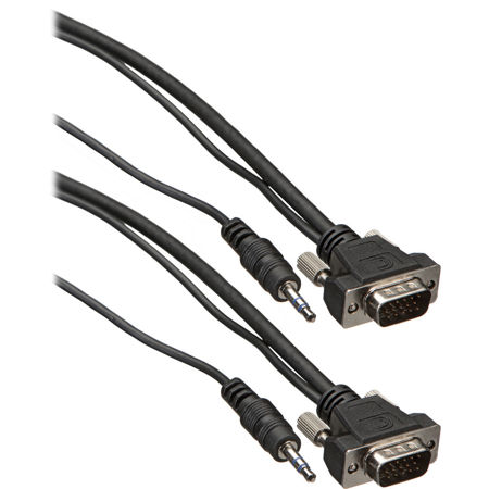 Comprehensive Pro AV/IT Series 15' Micro VGA HD15 Plug to Plug with Audio Cable, 32AWG