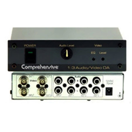 Comprehensive 1x3 Audio Video Distribution Amplifier with BNC/RCA Connectors