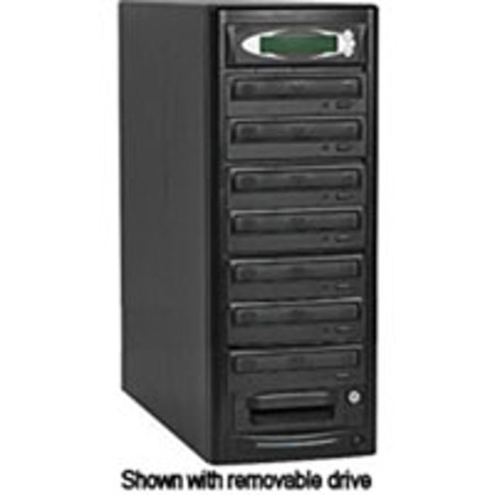 ProCon 1 Reader to 7 Writer CD/DVD Duplicator with 250GB Hard Drive, FireWire and USB 2.0 Connector, Black