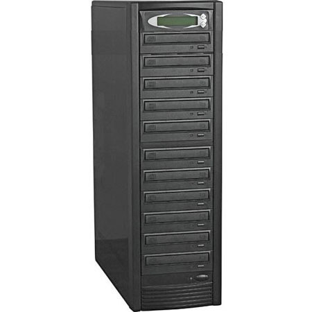 ProCon 1 Reader to 11 Writer CD/DVD Duplicator with Firewire and USB 2.0 Connector, Black