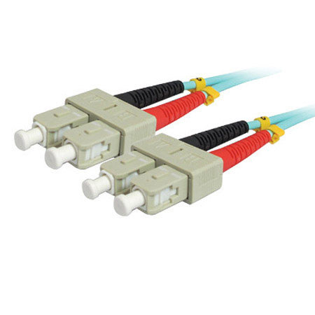 Comprehensive 65.61' 10gb SC/SC Duplex 50/125 Multimode Fiber Patch Cable, Aqua