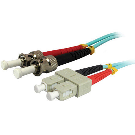 Comprehensive 49.2' 10gb SC/ST Duplex 50/125 Multimode Fiber Patch Cable, Aqua