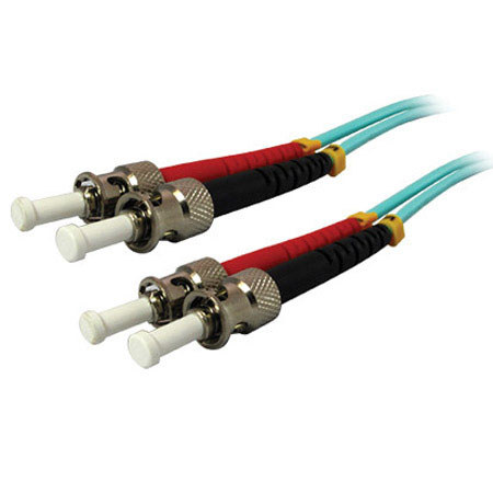 Comprehensive 65.6' 10gb ST/ST Duplex 50/125 Multimode Fiber Patch Cable, Aqua