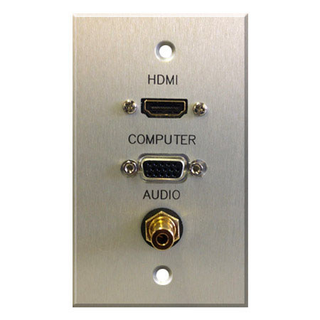 Comprehensive Single Gang Wallplate 3.5mm Stereo Mini Female-Passthru, Ivory