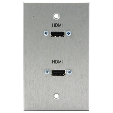 Comprehensive Single Gang Wallplate, 2 HDMI Female Passthru, Stainless Ivory
