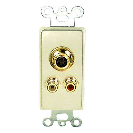 Comprehensive Single Gang Wallplate Style Insert, S-Video, 2 RCA-Passthru, Ivory