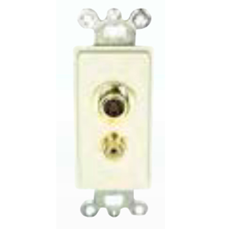 Comprehensive Single Gang Wallplate Style Insert with RCA(1), White Decora