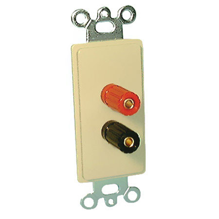 Comprehensive Single Gang Wallplate with Binding Post Pair, Ivory Decora