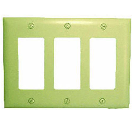 Comprehensive Triple Gang Wall Plate Cover, Ivory Decora