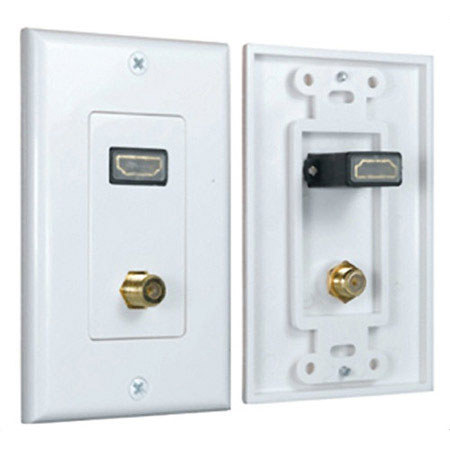 Comprehensive 1 Port with F Connector HDMI Wallplate