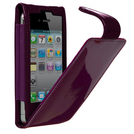 Cygnett Glam Patent Leather Flip Case for iPhone 4 & 4S, Purple