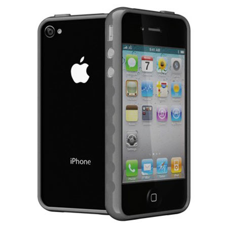 Cygnett AeroGrip Edge High-Grip Bumper Case for iPhone 4 & 4S, Gray