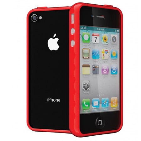 Cygnett AeroGrip Edge High-Grip Bumper Case for iPhone 4 & 4S, Red